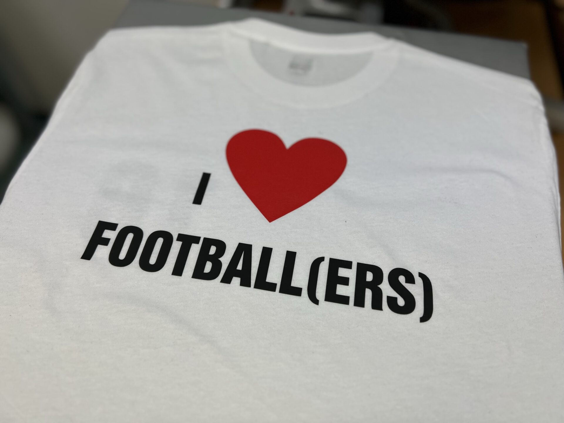 Majica s potiskom I love football(ers)