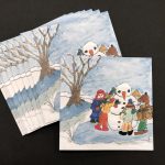 Voščilnice Snežak in otroci