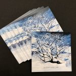 Voščilnice zasneženo drevo