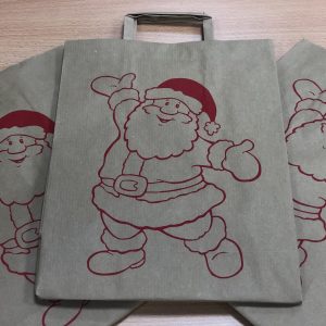 Natisnjena papirnata vrečka z Božičkom