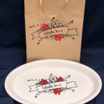 Ovalni pladenj in vrečka Hvala ker si