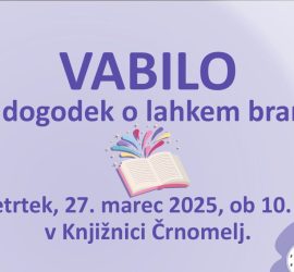 Vabilo na dogodek Lahkega branja